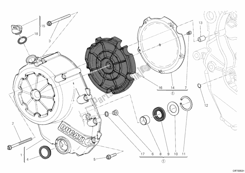 Toutes les pièces pour le Couvercle D'embrayage du Ducati Diavel Carbon 1200 2011
